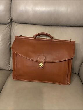 Coach vintage unisex Men's Leather Briefcase in Cognac B6C-5266